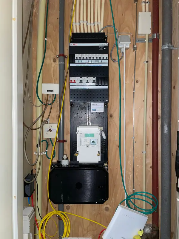New three-phase fuse box installed in a meter cupboard in Amsterdam South